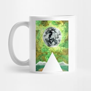 Green and White Moon Pyramid Mug